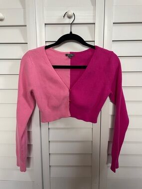 Two-Tone Cropped Cardigan